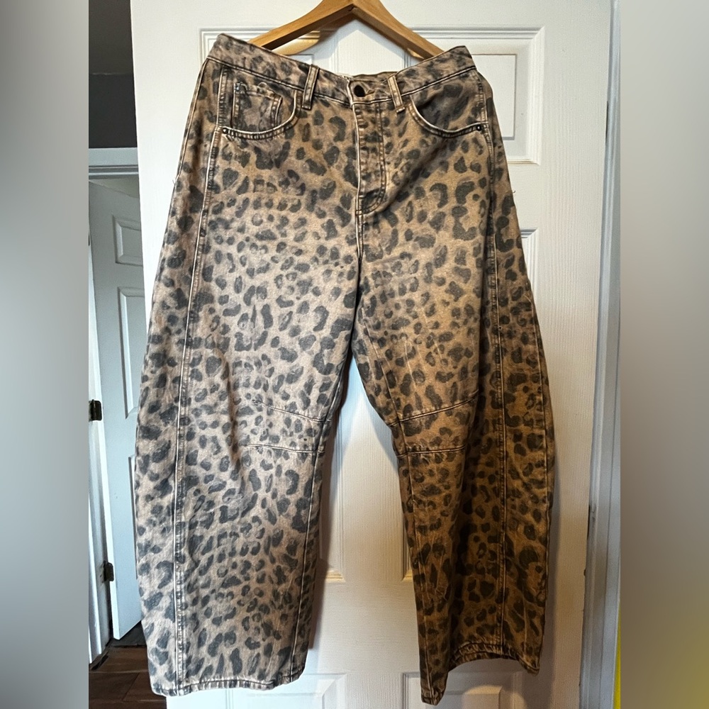 We The Free Leopard Print Flare Jeans